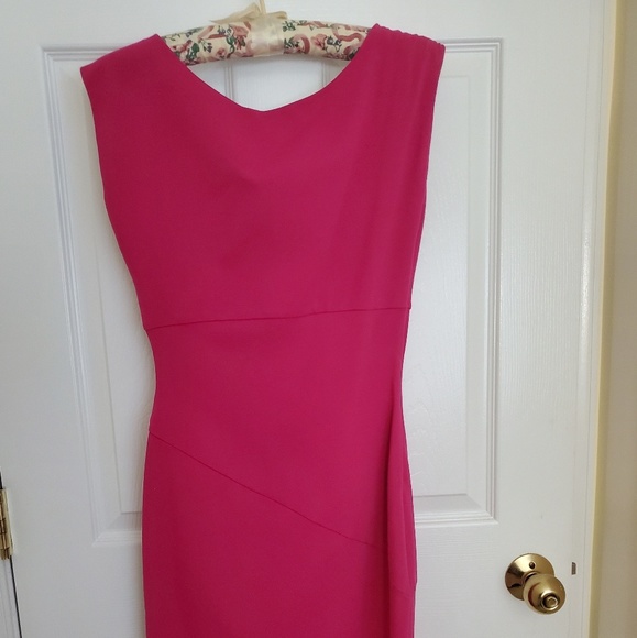 NEW Diane Von Furstenberg bright pink Cocktail dress w cinched waist size 4 - Picture 6 of 7